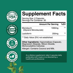 Natures Craft bottle label close-up highlighting ingredients and serving size
