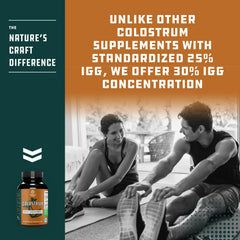Natures Craft Bovine Colostrum capsules as a muscle-building option with growth factors.