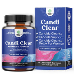 Natures Craft Candi-Clear bottle front showing a trusted women’s gut cleanse.
