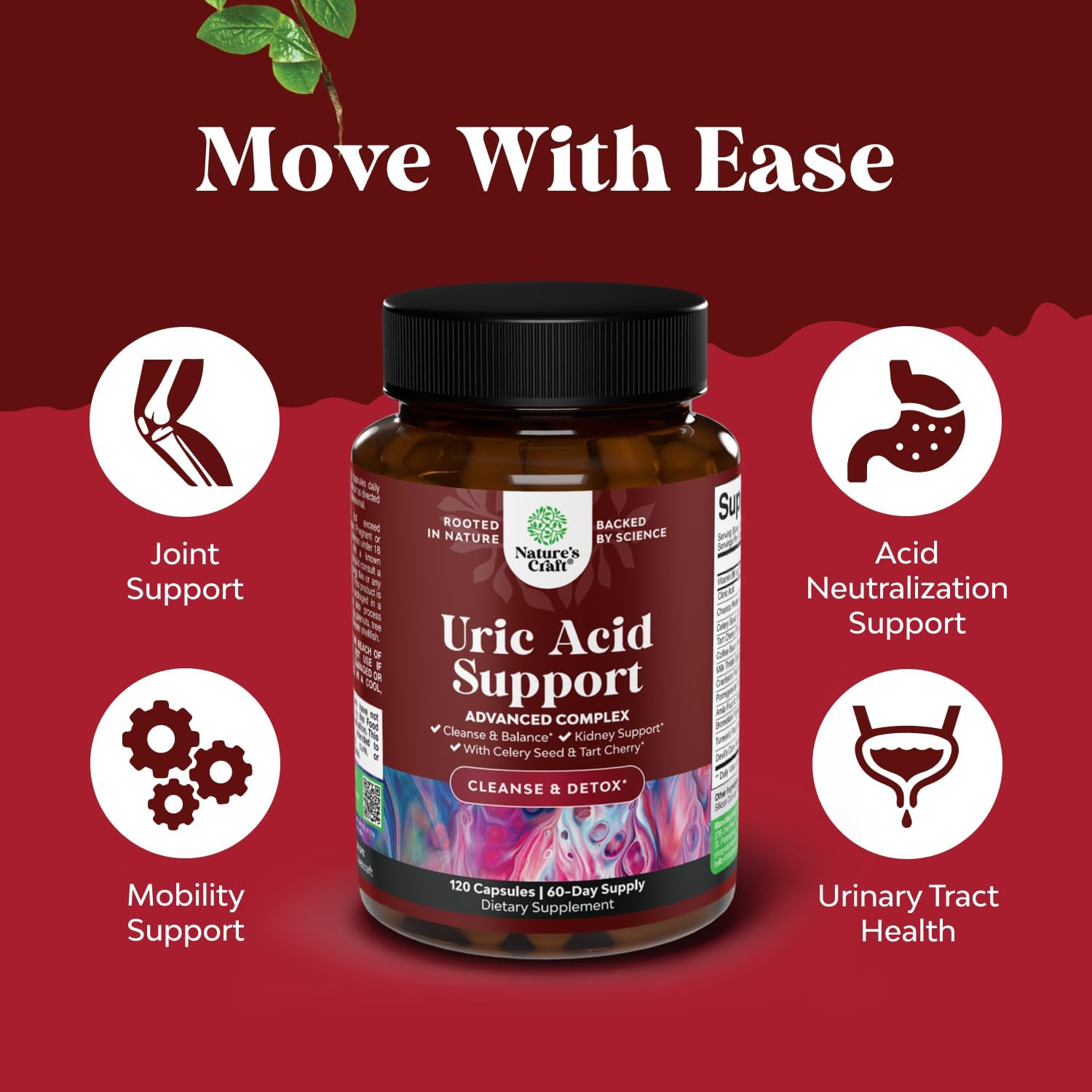 Nature's Craft chanca piedra herbal blend capsules for wellness.