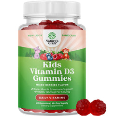 Natures Craft kids vitamin D gummies bottle for daily wellness