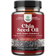Natures Craft chia seed oil capsules bottle pour supports daily omega intake