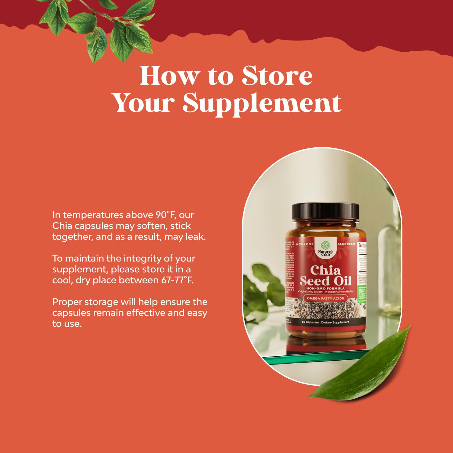 Natures Craft chia seed oil capsules for convenient weight management support