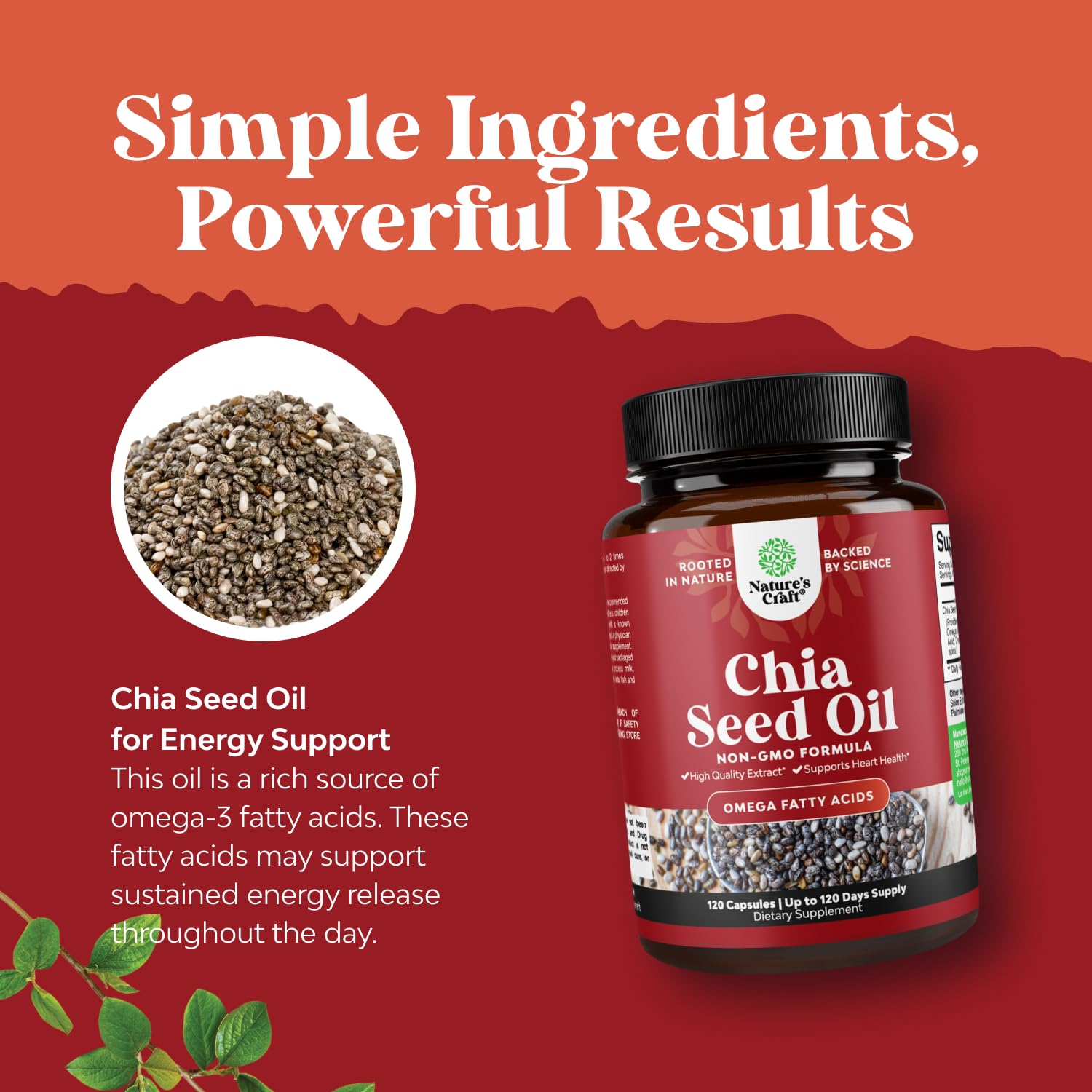 Natures Craft chia seeds close-up illustrating natural soluble fiber benefits.