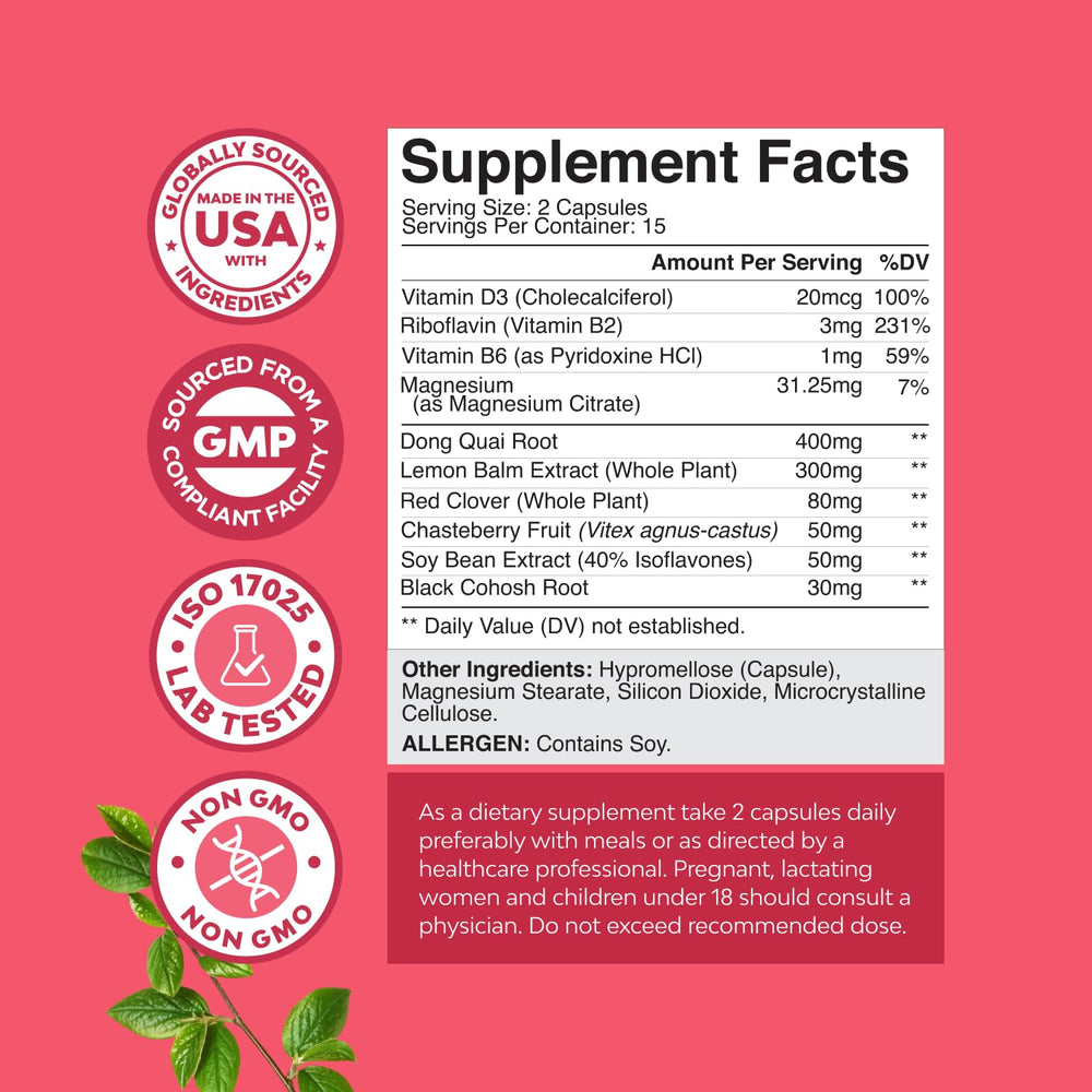 Natures Craft Complete Herbal Menopause capsules for easy daily use
