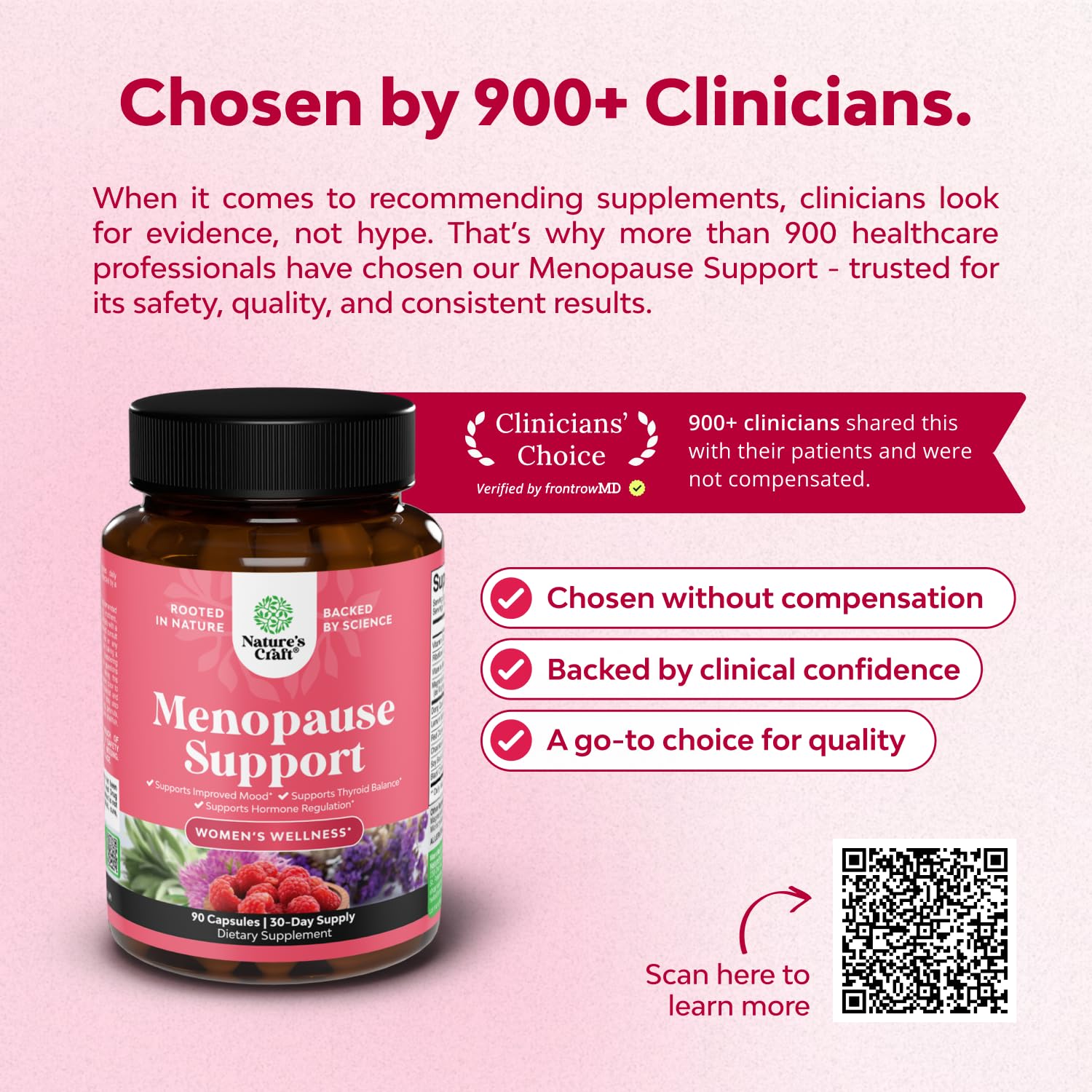 Natures Craft Complete Menopause label design highlighting herbal blend.