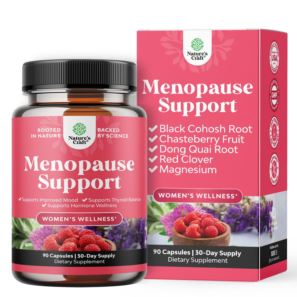 Natures Craft Complete Menopause mini caps bottle for daily hormonal balance.