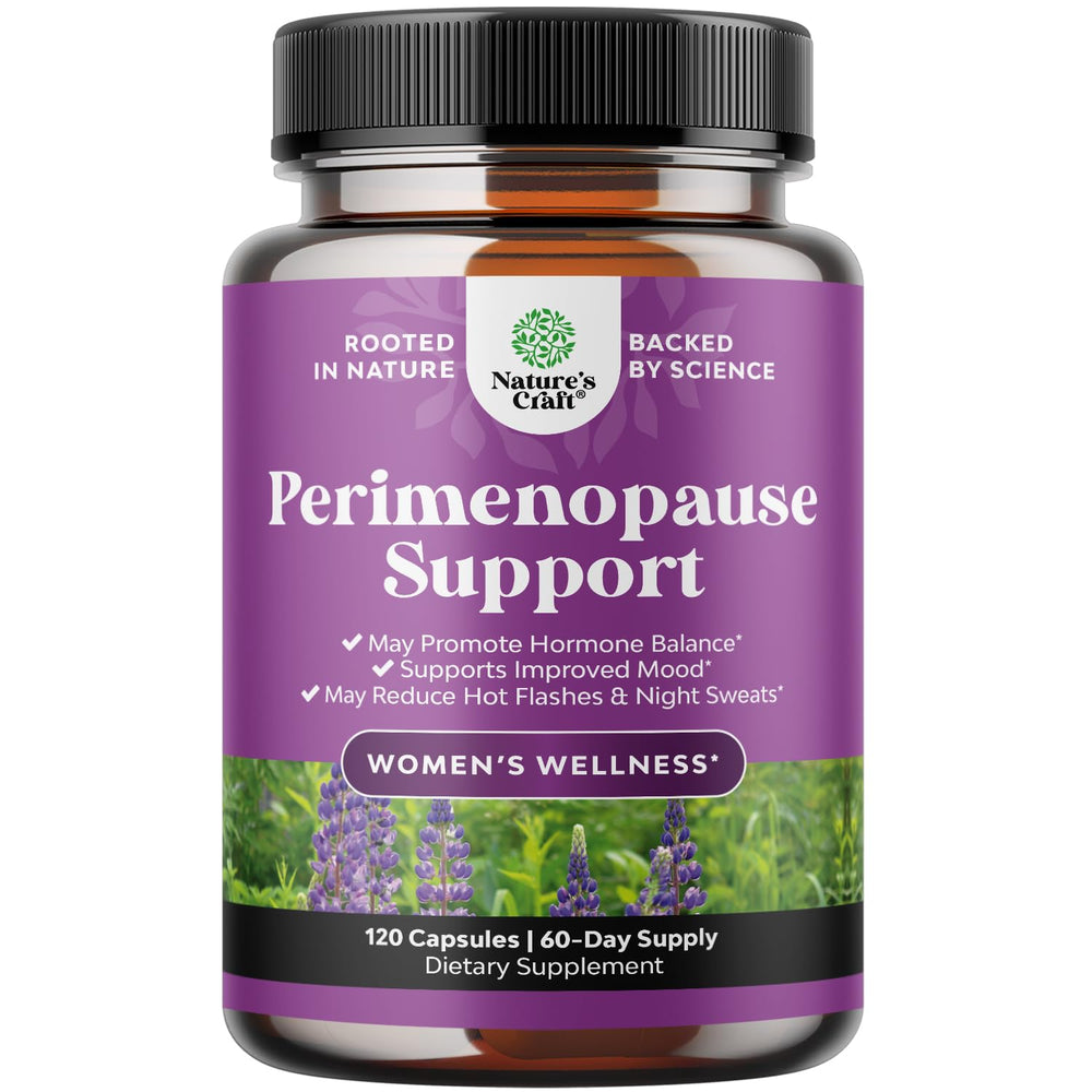Nature's Craft Complete Perimenopause bottle closeup for daily comfort and balanced mood.