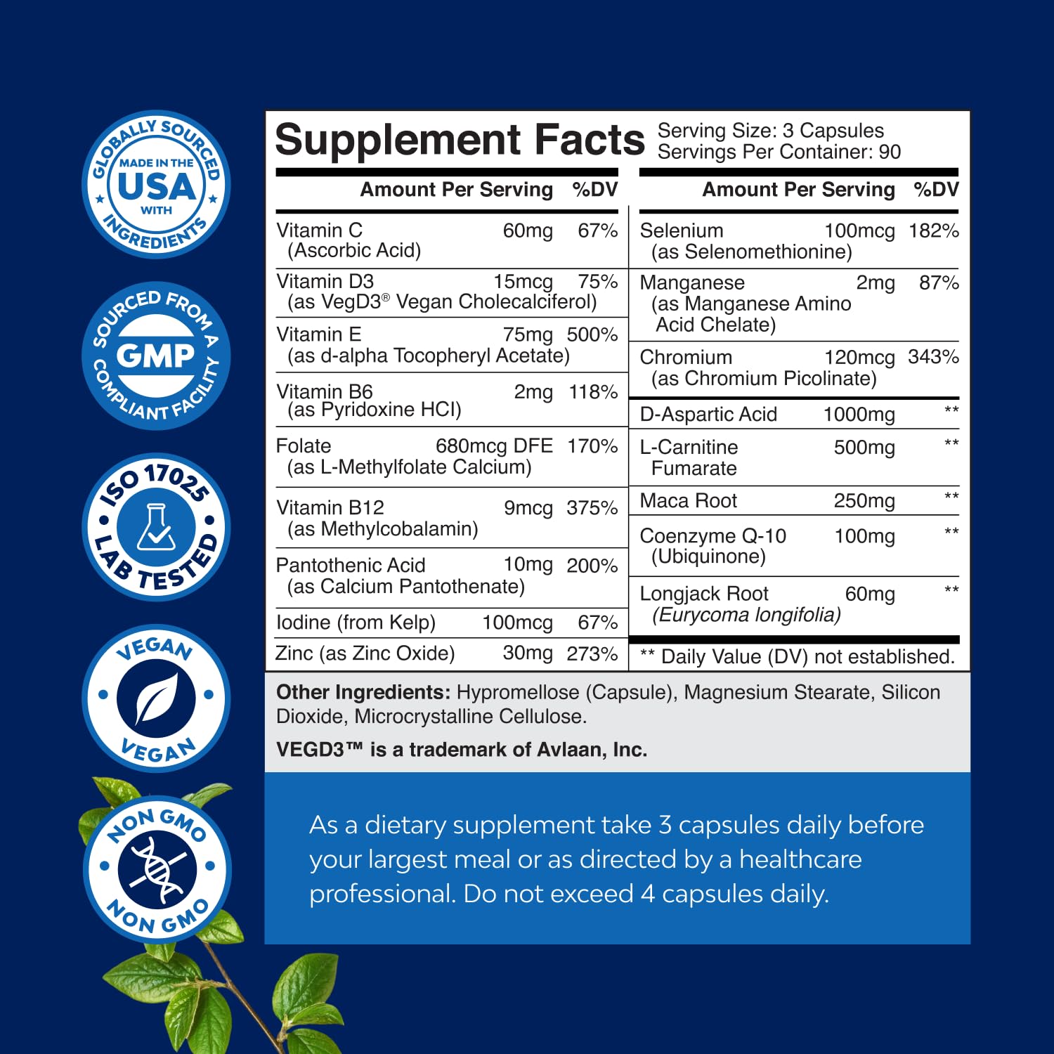 Nature's Craft CoQ10 and Maca capsules highlight a potent ingredient blend for fertility support