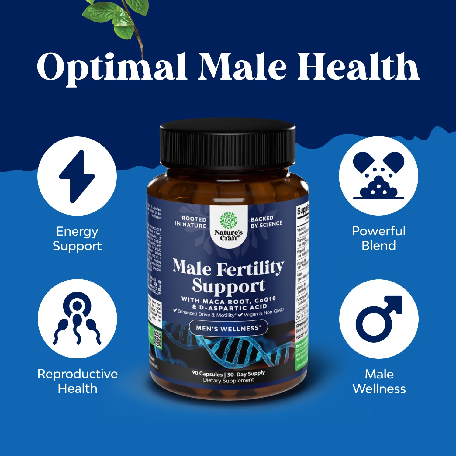 D-aspartic acid supplement details on Natures Craft bottle