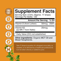 Natures Craft D3 K2 drops with dropper for easy daily dosing