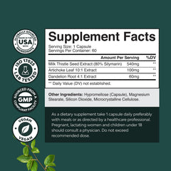Natures Craft dandelion root detox capsules aid digestion and daily cleansing.