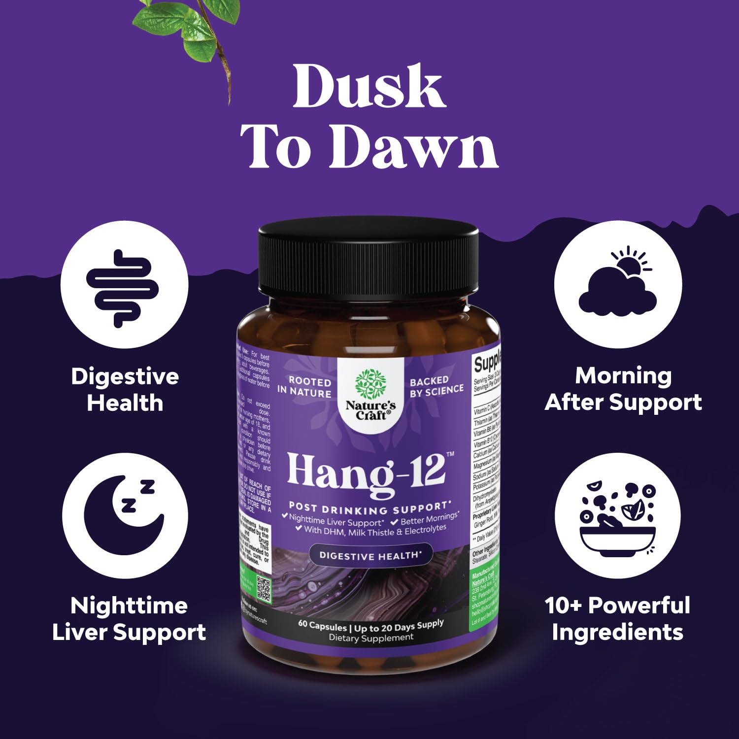 Natures Craft DHM and milk thistle capsules for liver-friendly supplementation