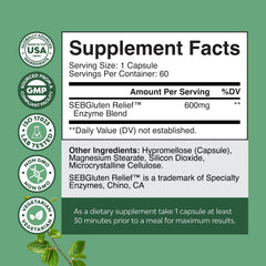 Nature's Craft DPPIV blend capsules aid gluten and dairy digestion