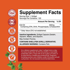 Natures Craft EPA DHA Krill Oil image emphasizes brain and heart support through omega-3s