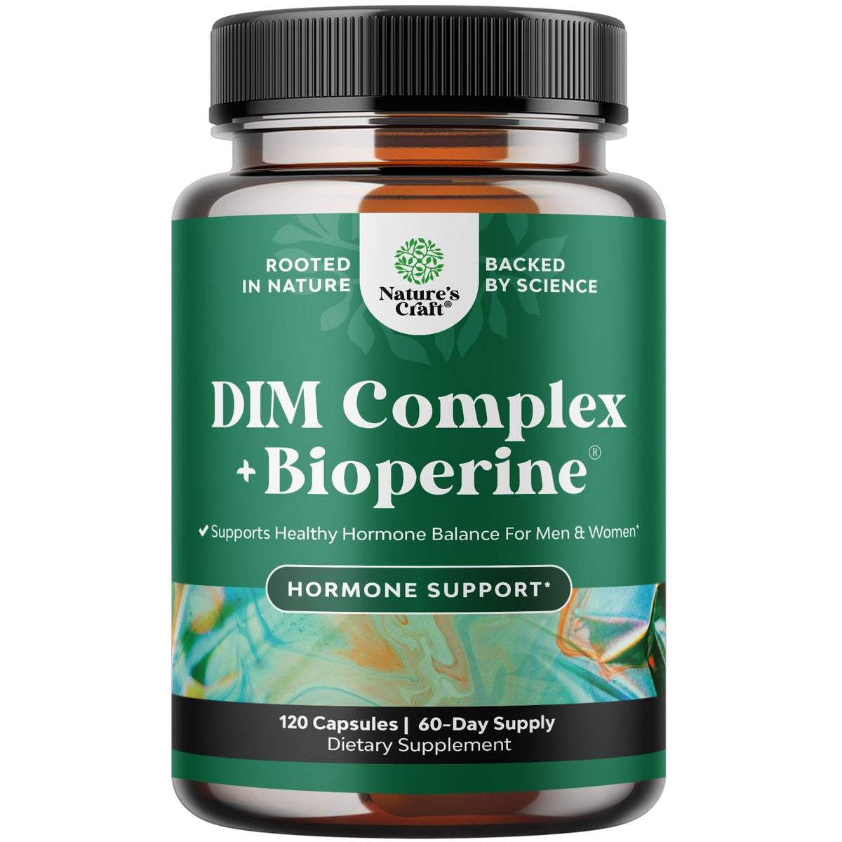 Natures Craft Extra Strength DIM bottle on shelf signaling hormone balance support.
