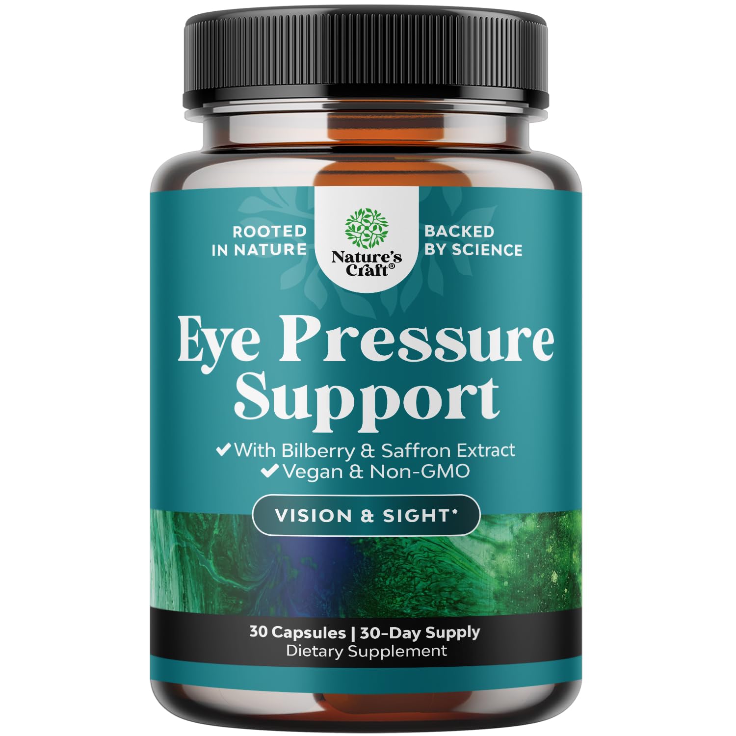 Natures Craft Eye Pressure Support bottle with bilberry for daily eye comfort.