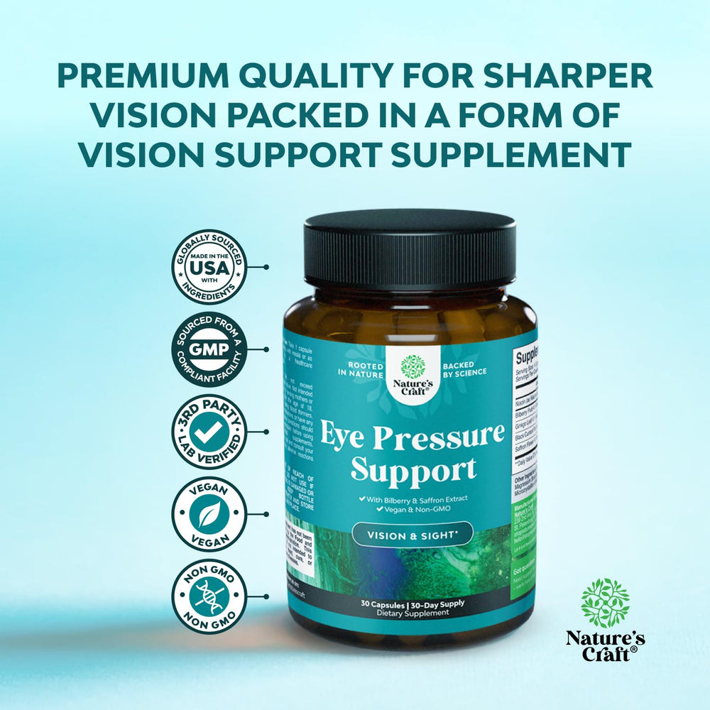 Natures Craft Eye Pressure Support black currant extract with potential protective benefits.