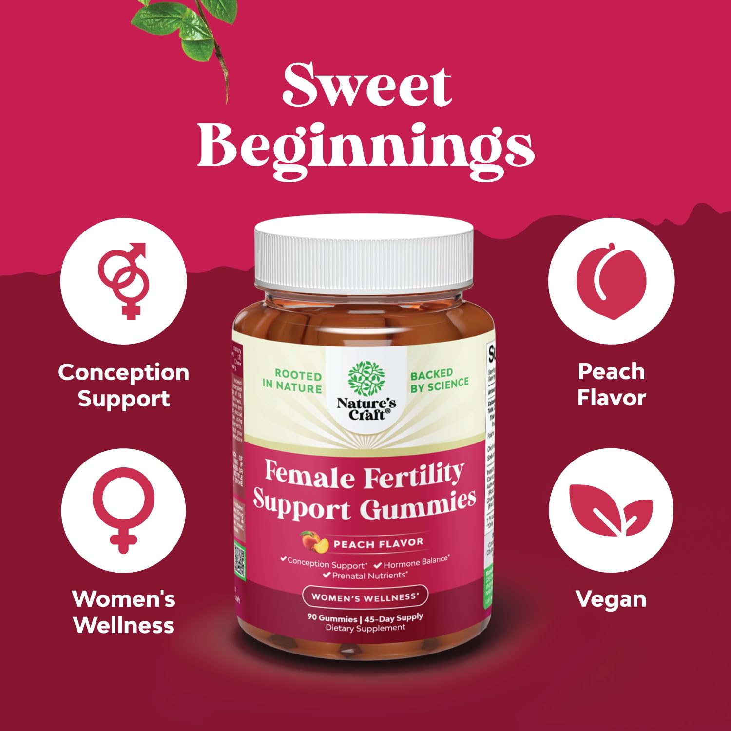 Natures Craft Fertility Gummies ingredients: myo-inositol featured for balance.