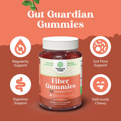Natures Craft Fiber Gummies serving suggestion displaying 2 gummies daily
