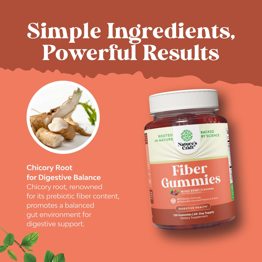 Natures Craft Fiber Gummies vegan-icon indicating plant-based nutrition