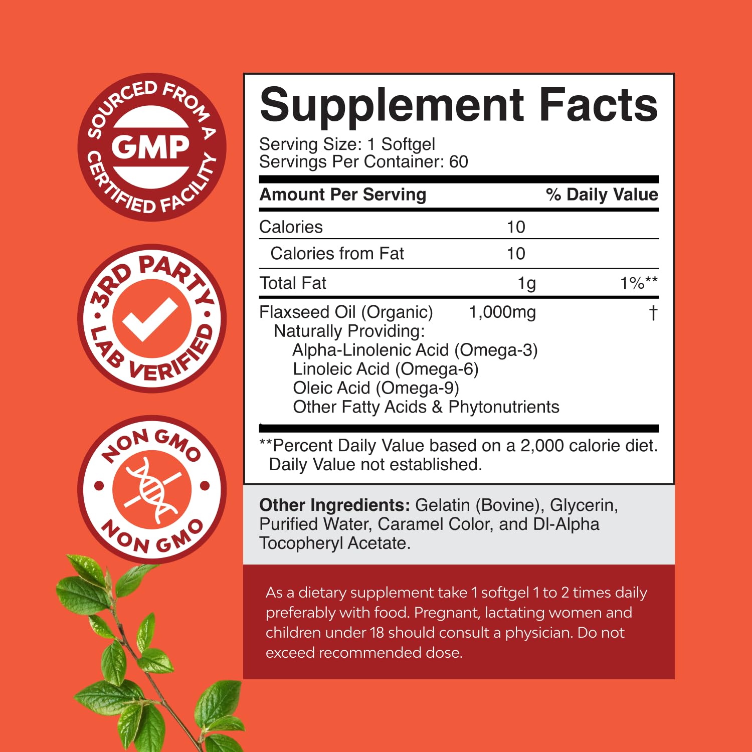 Closeup of Natures Craft flaxseed oil softgels for easy daily omega intake