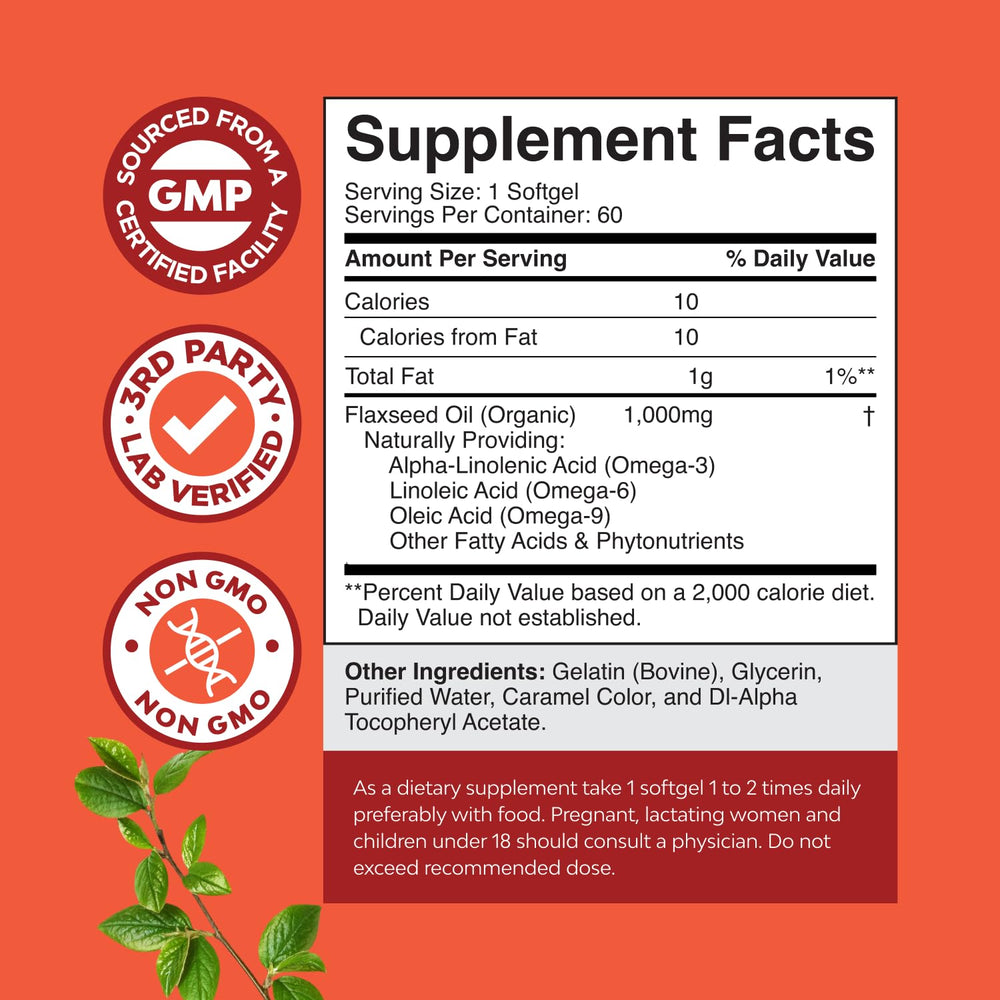 Closeup of Natures Craft flaxseed oil softgels for easy daily omega intake