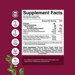 Natures Craft Flow Boost gummies closeup showing beetroot-based formula.