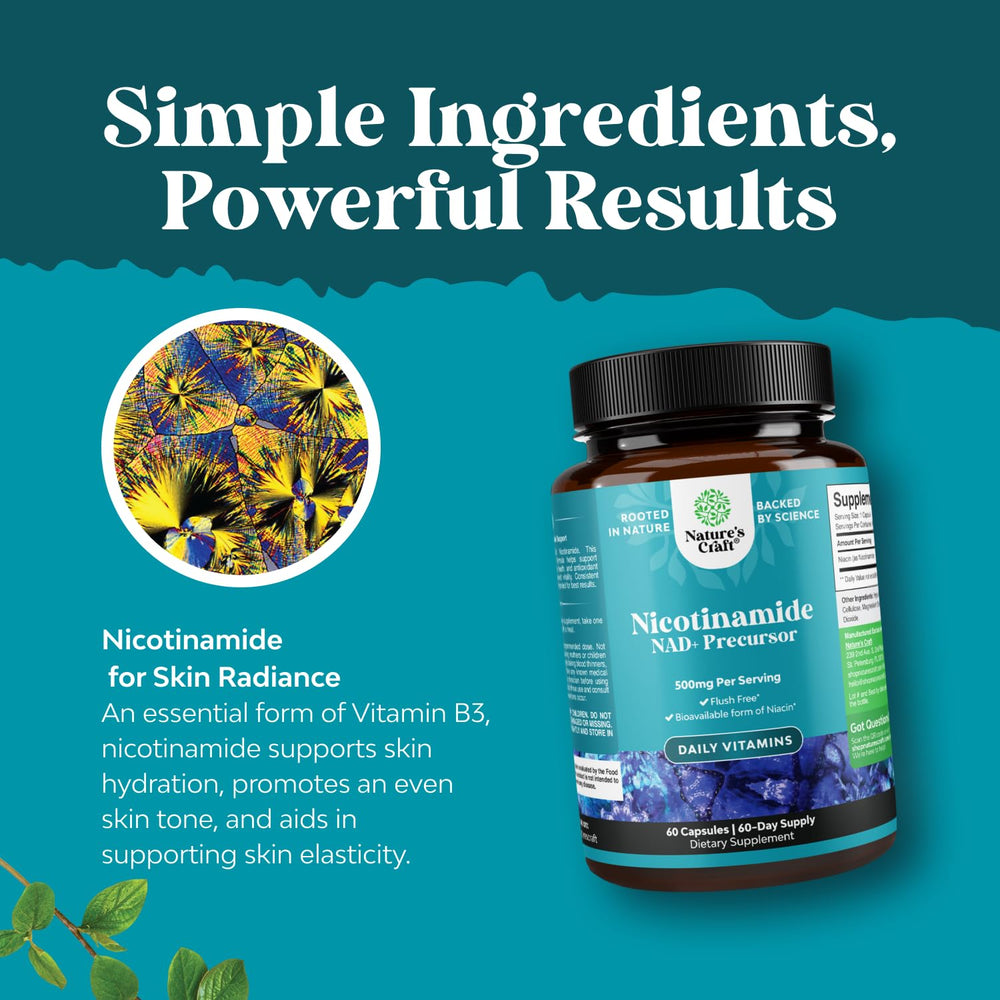 Flush-free Niacinamide bottle from Natures Craft for comfortable daily use.