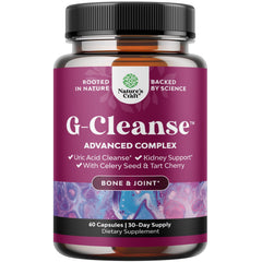 Natures Craft G-Cleanse bottle with capsules for uric acid support.