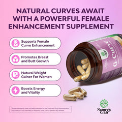 Natures Craft G-Curve label closeup shows natural ingredients for curves.