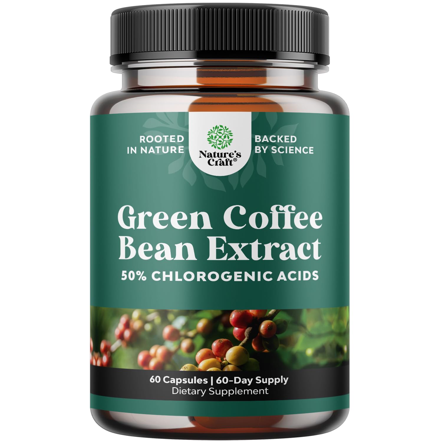 Natures Craft Green Coffee Bean Extract bottle shown for daily energy support.