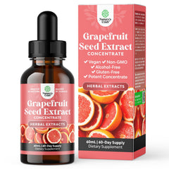 Natures Craft GSE grapefruit seed extract bottle on clean surface, showing potency and daily use.