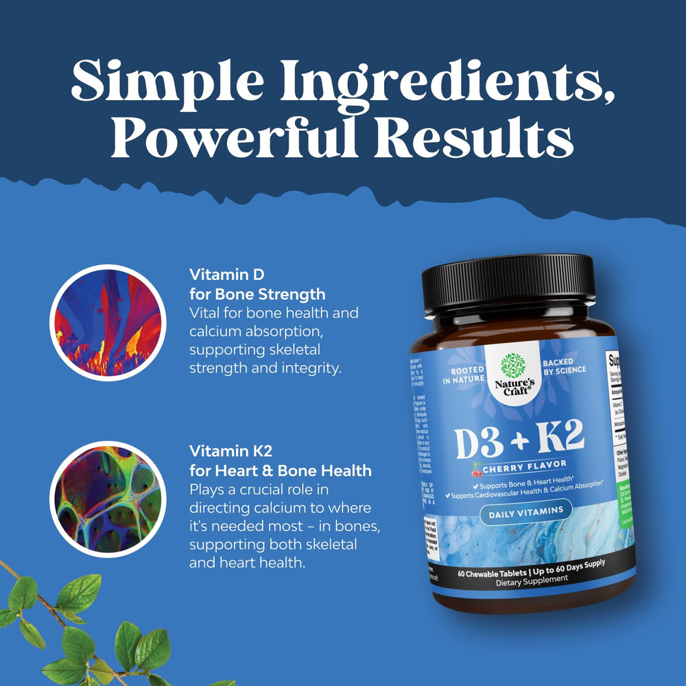 Natures Craft halal-certified D3 K2 bottle signals compliant supplement option.