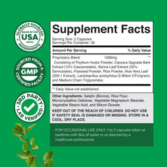 Natures Craft Herbal Laxative bottle back lists senna, psyllium, aloe for gut support.