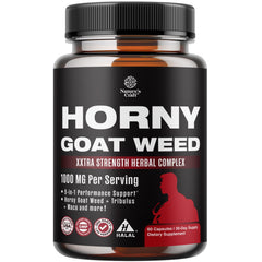 Natures Craft Horny Goat Weed bottle front view with 60 capsules highlighted for daily energy