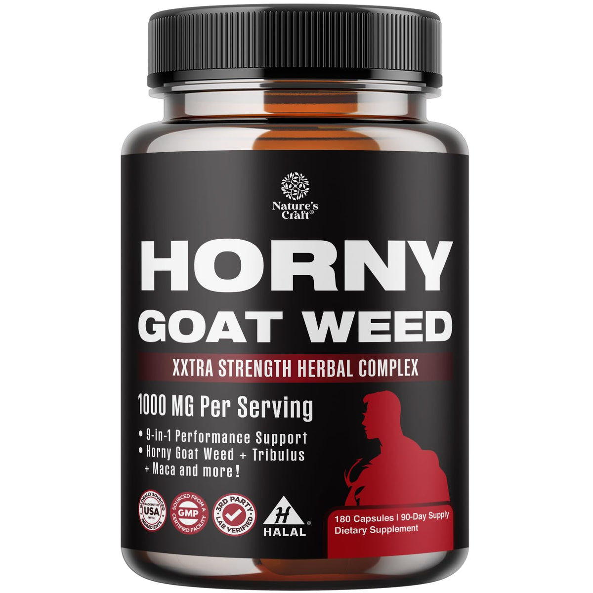 Natures Craft Horny Goat Weed bottle shown for energy and stamina support