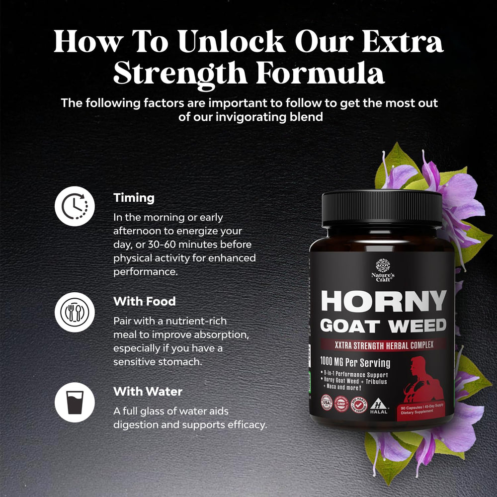 Nature's Craft Horny Goat Weed inner packaging showing freshness seal