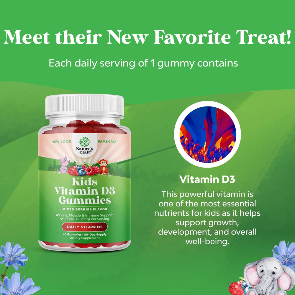 Natures Craft immunity-support gummies pack scene illustrating potential kid health benefits