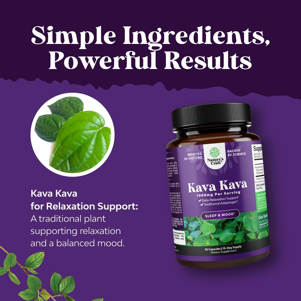 Natures Craft Kava bottle on counter ready for evening routine.
