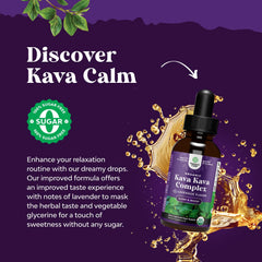 Pour action of Natures Craft Kava liquid drops for easy ingestion.