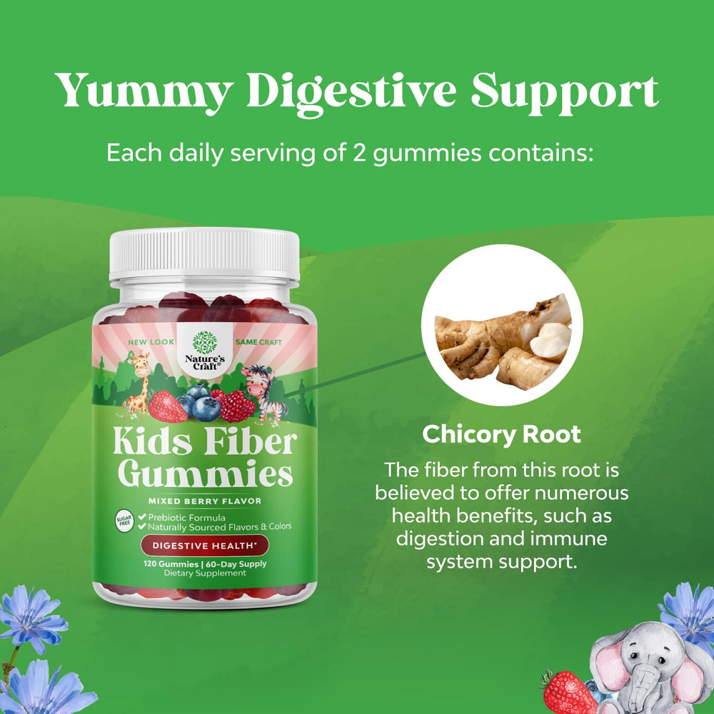 Natures Craft kid digestive health gummies close-up highlighting texture and ease of use.