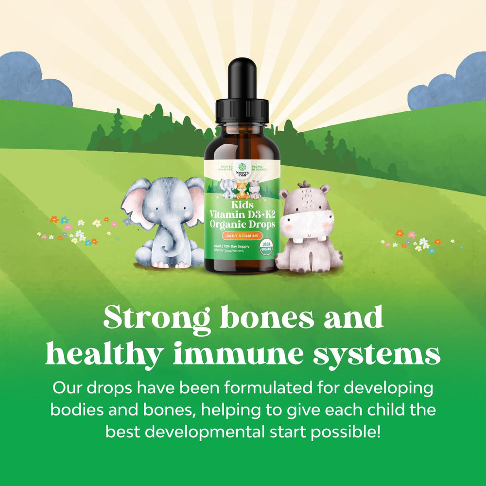 Natures Craft Kids D3 K2 Drops plant-based formula suitable for daily use