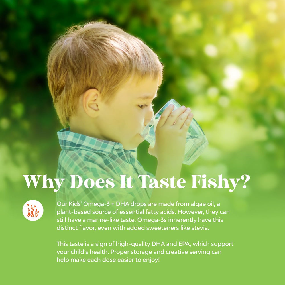 Natures Craft Kids DHA Omega-3 drops flavor hints at a tasty routine.