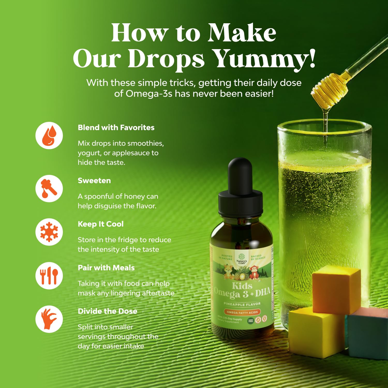 The label highlights plant-based, allergen-free nutrition for parents.