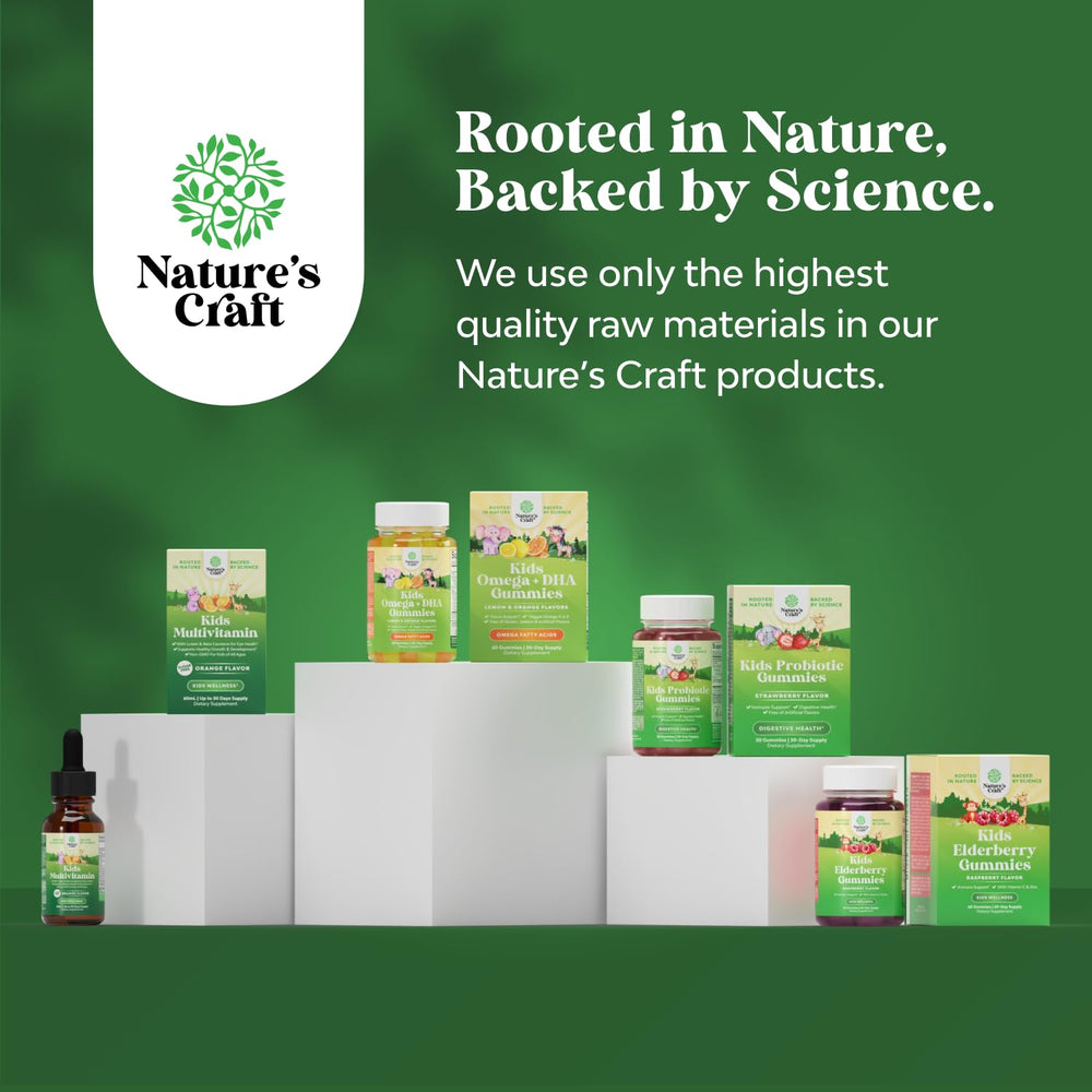 Natures Craft DHA drops plant-based icon reinforces vegan formula