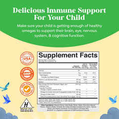 Nature's Craft Kids DHA Omega-3 Gummies fruity flavors captured in bright colors.