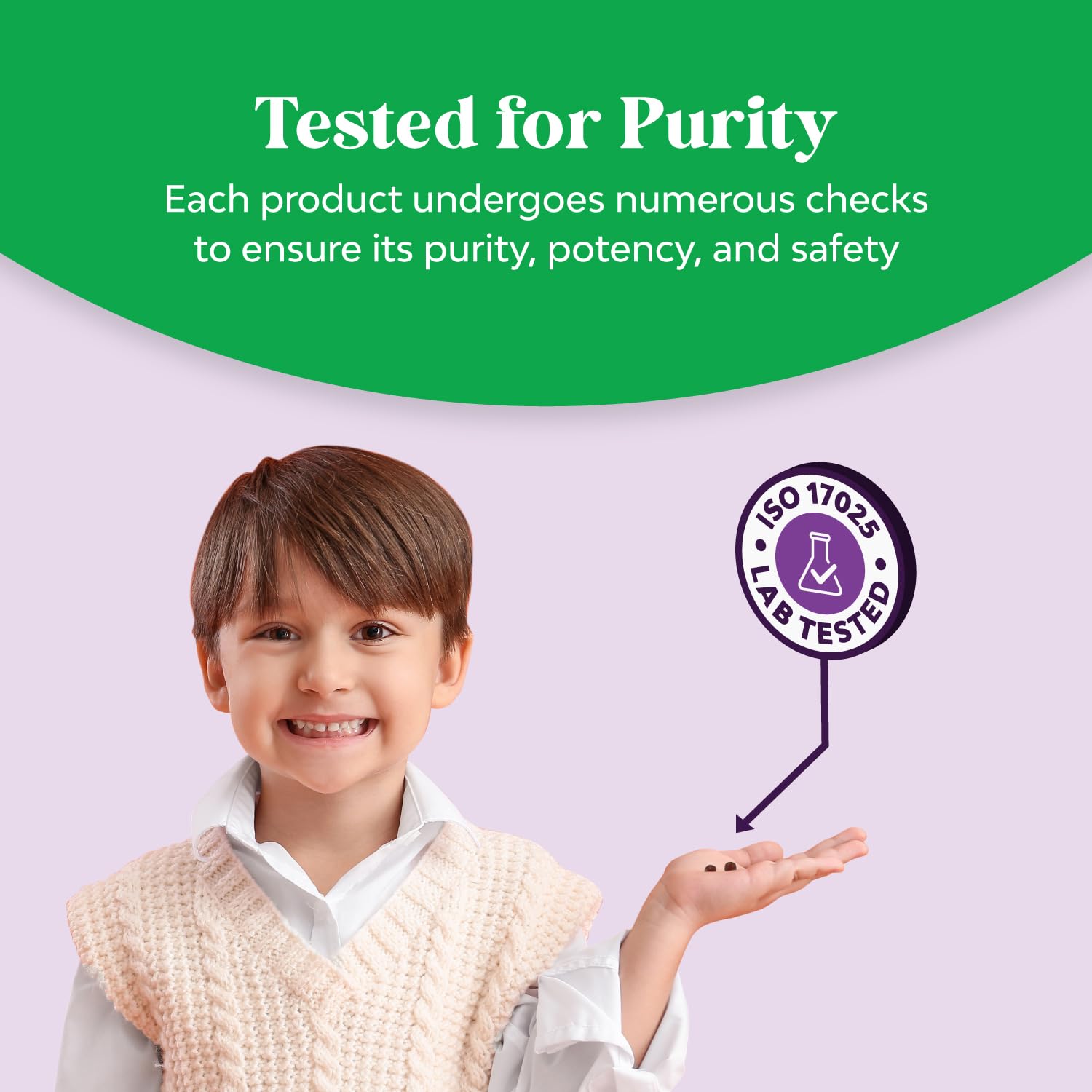 Lifestyle shot with Natures Craft Kids Iron Gummies in a morning routine.