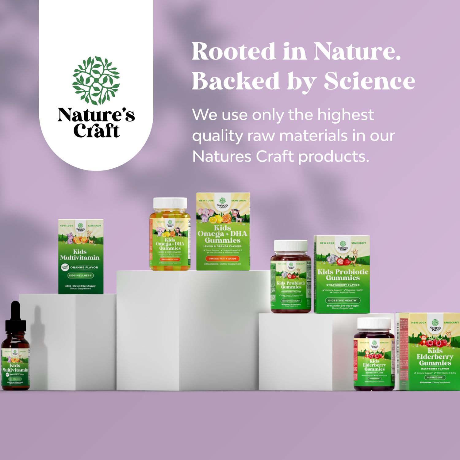 Natures Craft Kids Iron Gummies gluten-free symbol is visible.