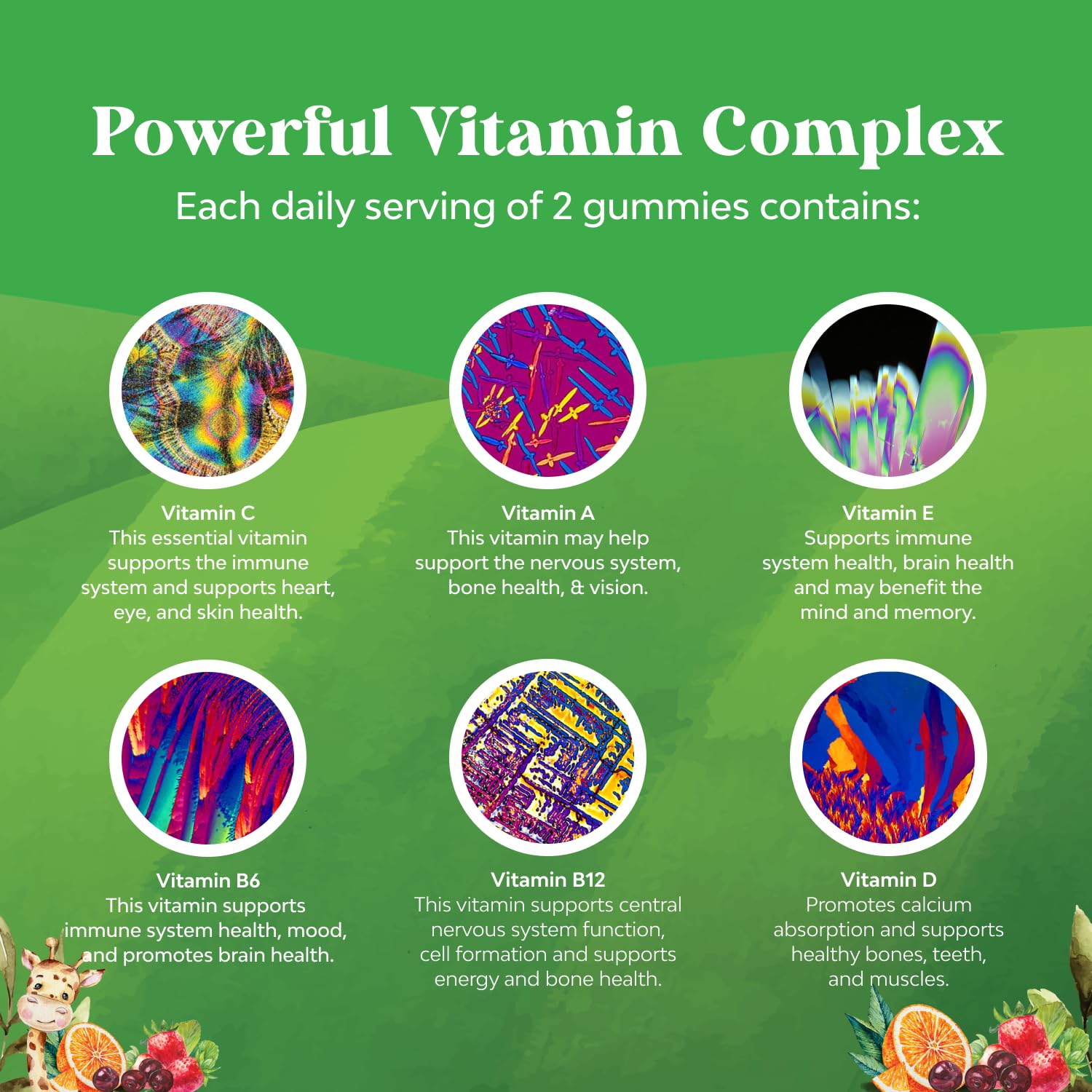 Gummies designed for everyday use by children during meals and snacks.